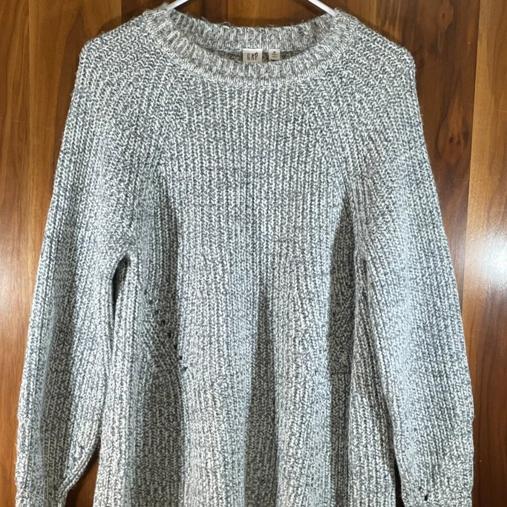 Gap Lofty Chainett Navy Marl Knitted Pullover Winter Sweater